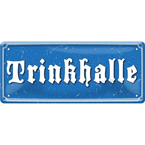 1154 Tin Sign with Drinking Hall Design 28 x 12 cm