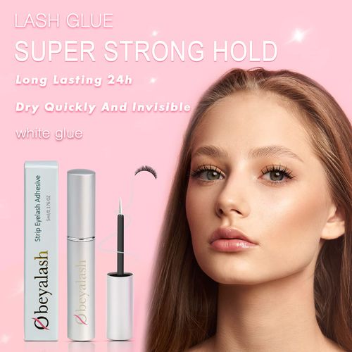 Lash Glue Eyelash Glue Strong Hold Clear Eyelash Glue Eyelash Glue Suitable For Sensitive Eyes 5ml False Eyelash Glue by Obeyalash (Lash Glue White)