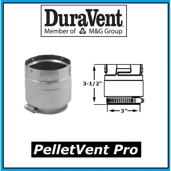 DURAVENT PELLETVENT PRO Pipe 3" Diameter Appliance Adapter #3PVP-ADS NEW!