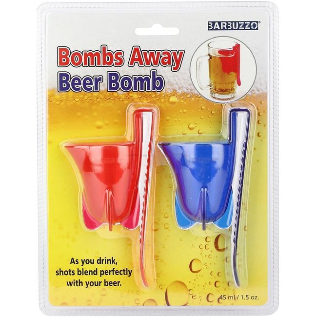 Barbuzzo Bombs Away Beer Bomb, Red/Blue