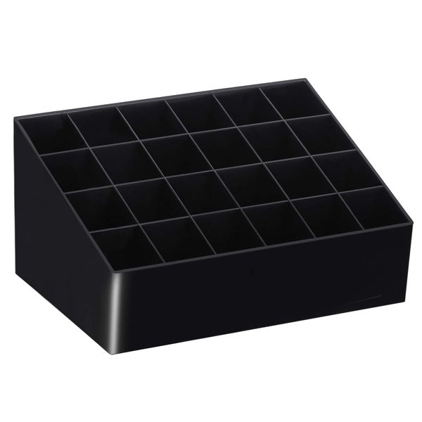 TRIXES Lipstick Holder Make Up Organiser – 24 Compartments – Acrylic Cosmetic Case for Dressing Table Storage – Colour Black