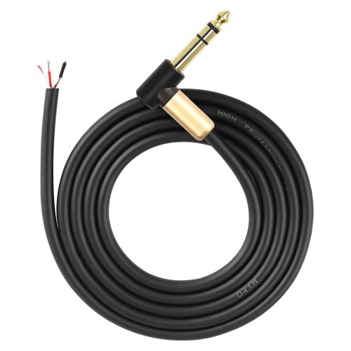 XMSJSIY 6.35mm TRS Pigtail Cable 1/4 inch Stereo Male Plug to Bare Wire Adapter Connector Open End Audio Cable Right Angle 3- Pole Speaker Amplifier Microphone Cable Replacement (2M/6.5FT)