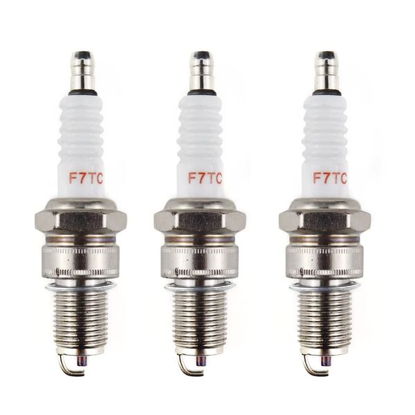 LbsAMP 3 Packs Spark Plug F7TC (F7TC and F6TC as the Same Models) 4 Stroke Lawnmower Spark Plug Compatible with Briggs and Stratton 550E Honda Lawnmower GX120 160 200 240 Replacement Accessories