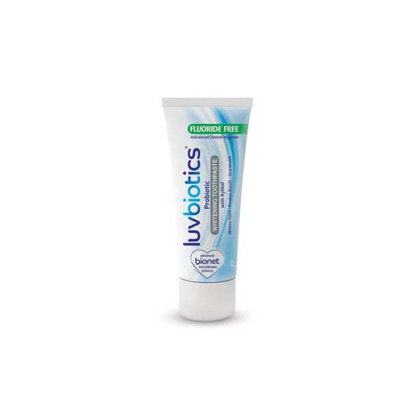 Luv Biotics Flouride Free Whitening Toothpaste with Oral Probiotics, Xylitol & Aloe Vera - 75ml