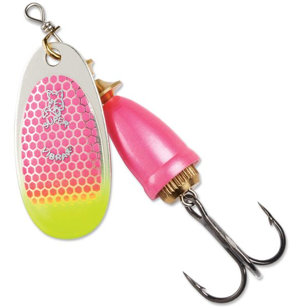 Blue Fox Classic Vibrax 04 Tackle, Pink Scale Chartreuse Tip UV, 3/8