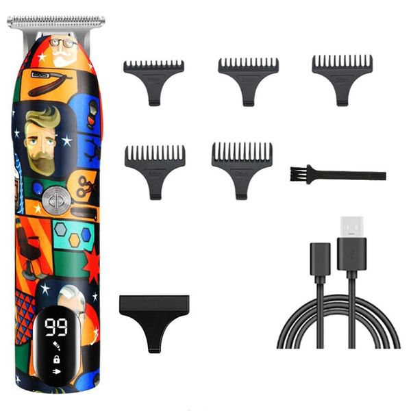 PRATYAHARA Barber Hair Clipper USB Shaver Rechargeable Graffiti Electric Cutting Machine Beard Trimmer Shaver