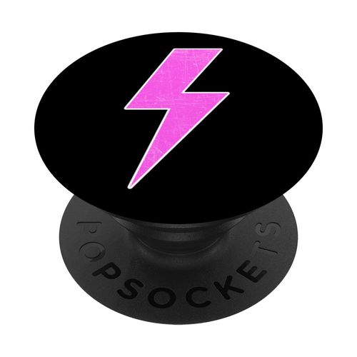 Retro Distressed PINK & WHITE Lightning Bolt PopSockets Swappable PopGrip