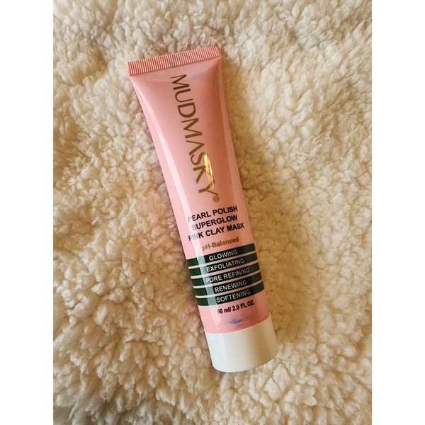 MUDMASKY pearl polish superglow pink clay mask, NEW 60mL / 2oz sealed tube