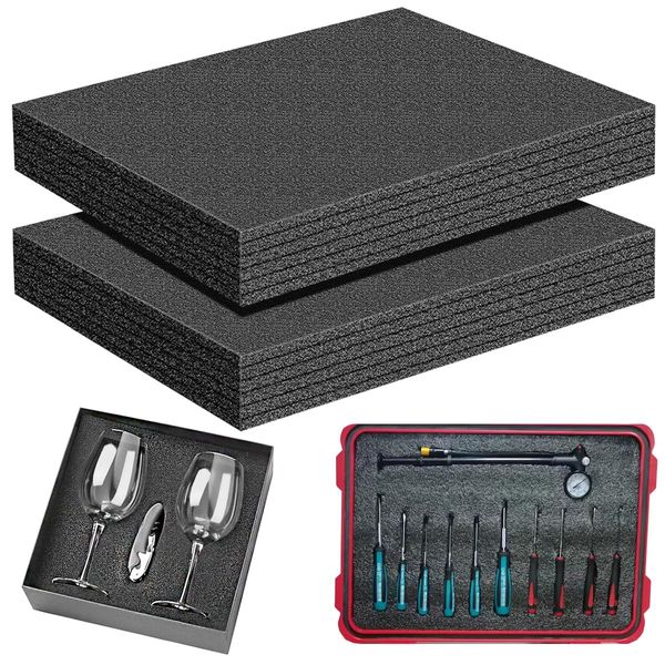 Wonninek Tool Box Foam Inserts - Foam Sheet, 400mm x 300mm Tool Box Organisation DIY & Tool Storage Systems
