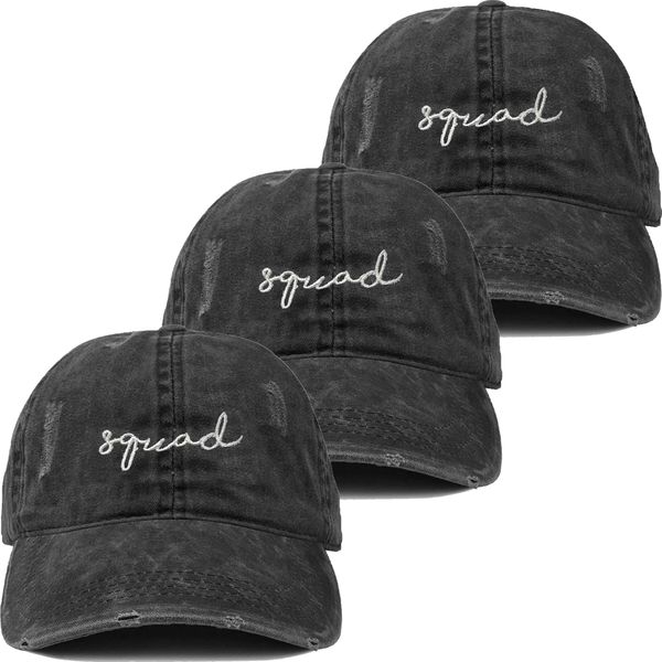 Funky Junque Bridal Baseball Cap - 3 Squads - Black
