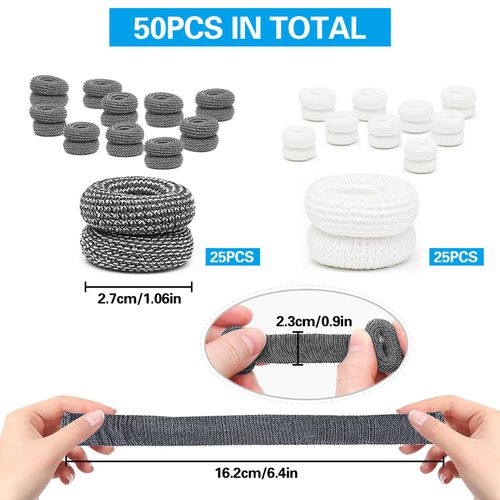 FINEASY 50 Pcs Finger Bandages, Finger Protectors Finger Stall Finger Bandages Tubular Finger Cots Thumb Bandage for Handling Gardening Work Kitchen Sports and Fitness Finger Protection, White & Black