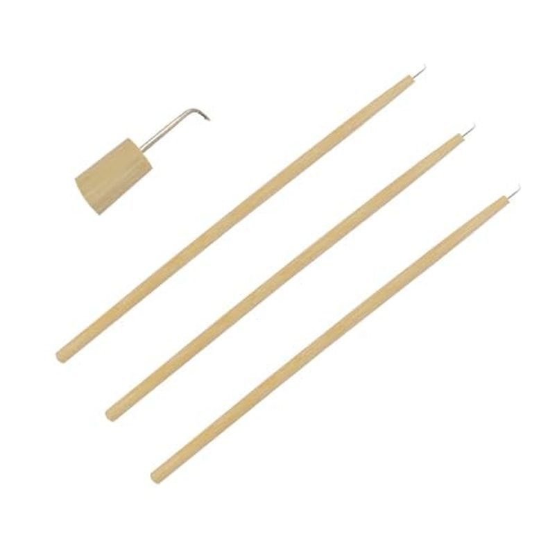 3 Pieces Ventilating Needles Pin Kit with Wood Handle for Lace Wig ...