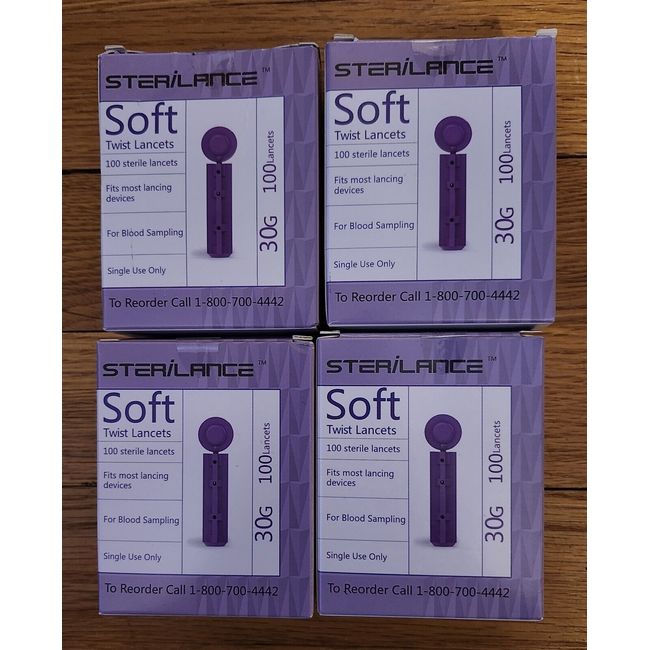 Free Shipping Ster/Lance Blood Sampling 400 Sterile Soft Twist Lancets 30G NIB