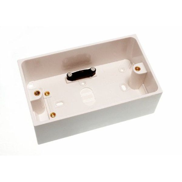 3 x Surface Mount PATTRESS Switch Socket Back Box 2 Gang 47MM DEEP