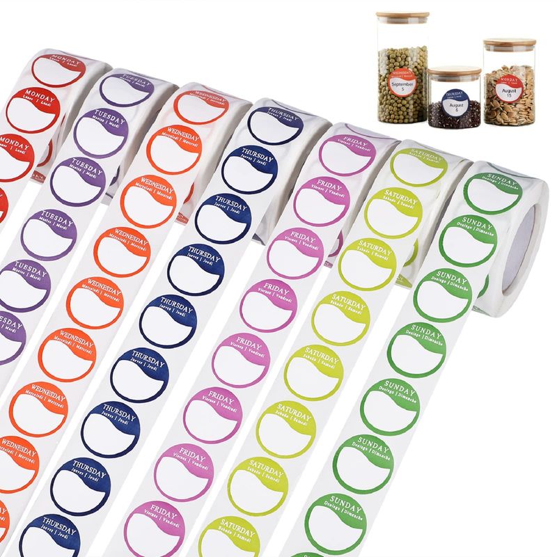 Days of The Week Stickers, 3500Pcs Food Labels Stickers Date Labels for ...