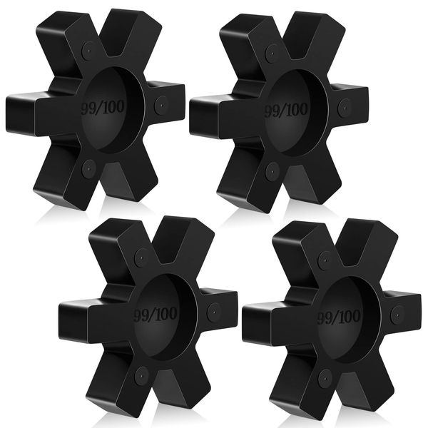 Flexible NBR Rubber Spider Insert Solid Spider Center Inserts Suitable for L Jaw Coupling Set, Black (4 Pcs, L100)