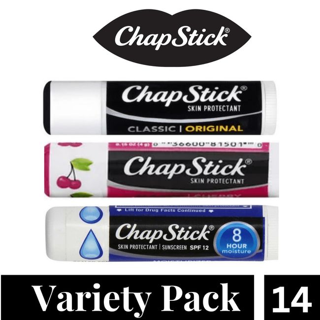 ChapStick Classic Variety Pack Lip Balm Tubes Multi Flavored Lip Balms 14 pk