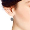Sweet Blooming Rose .925 Sterling Silver Dangle Earrings
