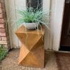 18'' Tall Unique Concrete Side Table Decor Outdoor Handmade End Table Geometric