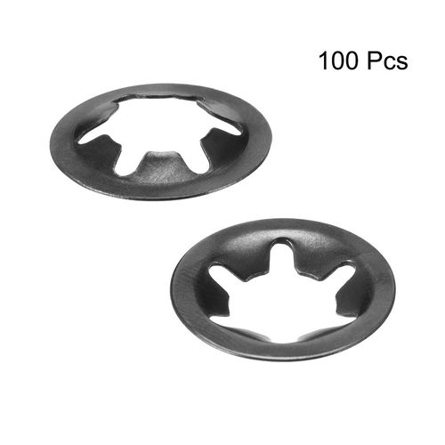 uxcell M3 ing Washer 2.5mm I.D. 9mm O.D. Internal Tooth Washers Push-On Locking Speed Clip 65Mn Black Oxide Finish 100pcs