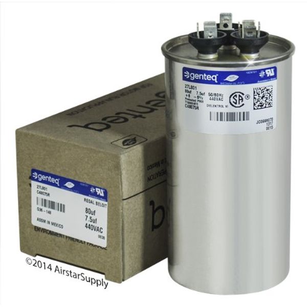 Dual Run Capacitor 80/7.5 MFD 440 Volt Round Air Conditioning Replacement Part