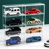 Model Car Diecast Display Case 1:64 Scale 8 Car Compartment with Locking Latch