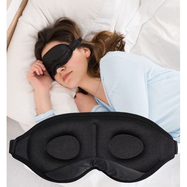2 Pack Sleep Eye Mask for Men Women, 3D Contoured Cup Sleeping