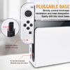 DLseego Case for Switch OLED Model 2021, Glitter Dockable Case PC Back Cover with Flip Shell Compatible with Switch OLED Console,Clear
