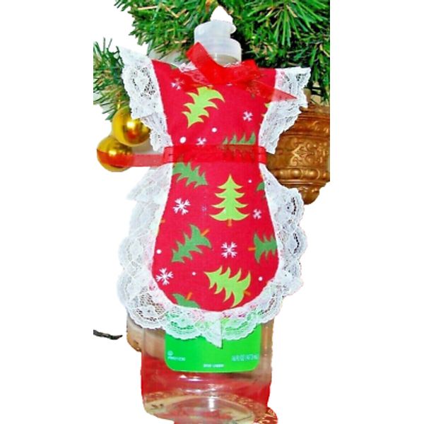 Christmas Tree Apron Cover-up for Dish Soap Pancake Syrup Catsup Bottle Fun gift