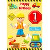 Kids Builder 1st Birthday Card