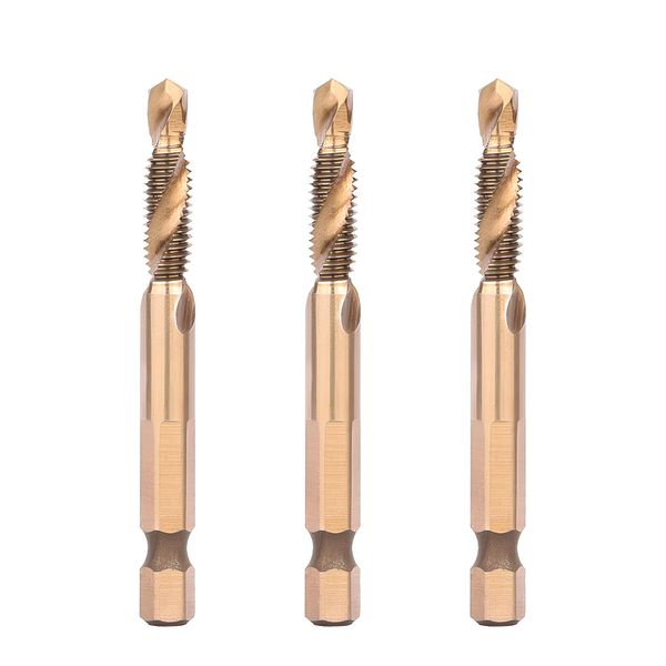 3 Pcs 6542 HSS Drill & Taps Bit Set with Cobalt Coating
