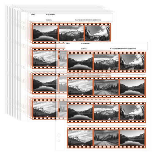 Skybooly 100 Pcs 120-4b Film Negative Sleeves Film Negative Page Preserver Storage Archival Sheet for Organizing Films