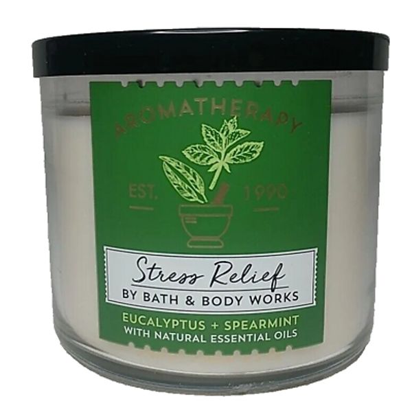 BATH BODY WORKS STRESS RELIEF AROMATHERAPY EUCALYPTUS + SPEARMINT CANDLE 14.5oz