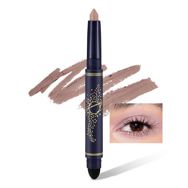 Boobeen Eye Shadow Pen, Matte Glitter Crayon Eyeshadow Pencil, Eye Primer & Brightening Stick for Long Lasting Makeup, with Built-in Smudger