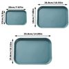 Pack of 3 rectangular trays, kitchen decorative trays, plastic tray, rectangular green, serving tray, plastic rectangular, for kitchen, hotel, school, lunch and cafeteria trays (green)