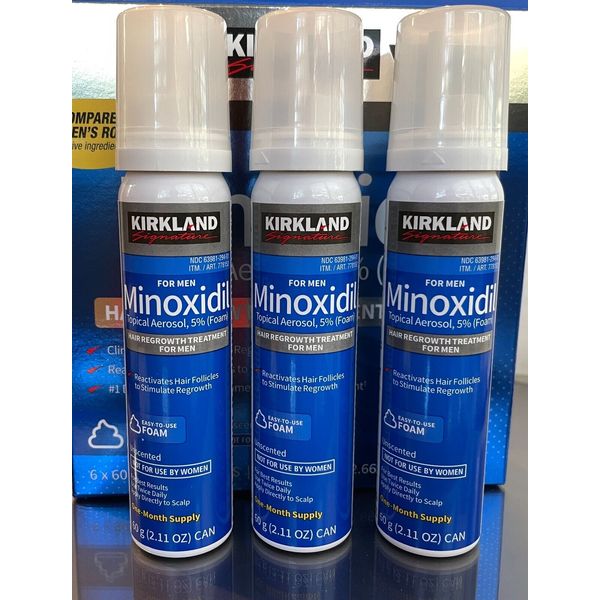 Kirkland Minoxidil 5% Foam Men Hair Regrowth Treatment 3 Month NEW LOOK Exp 2025