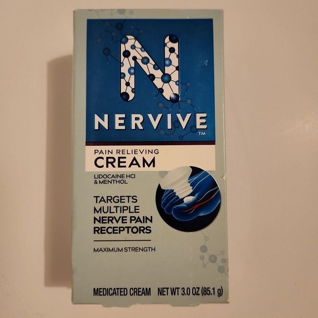 Nervive Pain Relieving Cream 3oz Targets Nerve Pain Receptors Maximum Exp 2024+