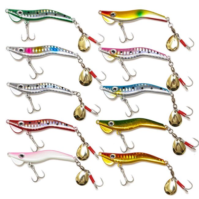 OHF Metal Jig Set Shrimp Mold Shrimp Spintail Jig Set of 10 (28)