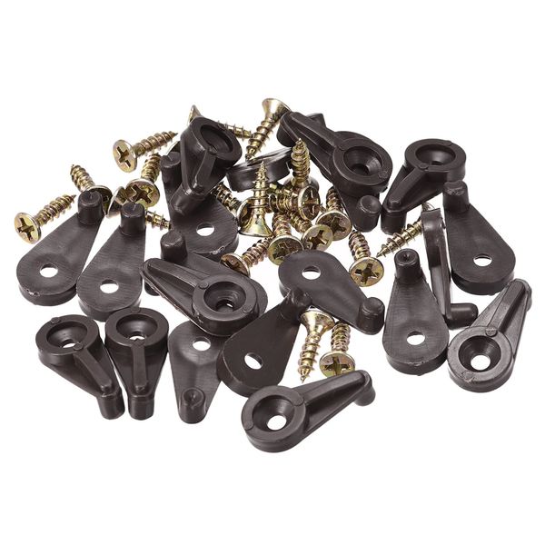 sourcing map Glass Retainer Clips Kit, 25mm Cabinet Door Clips Plastic Mirrors Holder Brown for 4mm Glass with Screws, 20pcs