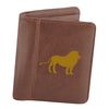 Flox Creative Mens Brown Wallet Gold Lion