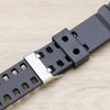 ENET Frosted Black PU Waterproof Replacement Watch Strap with Clasp