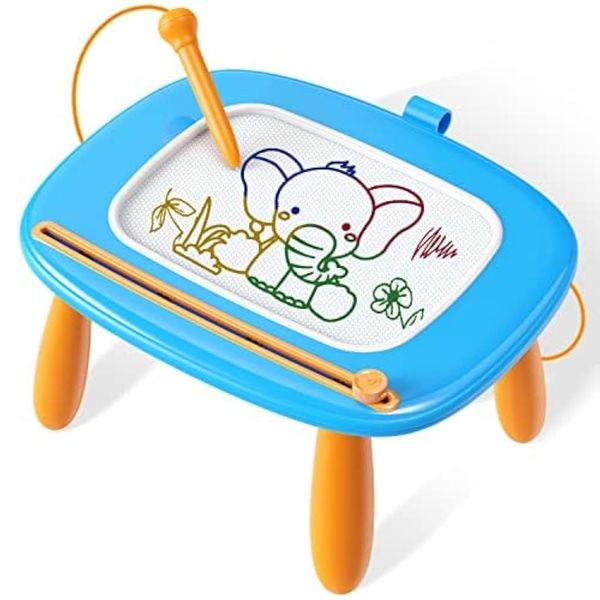 Seimome Toddlers Toys Ages 1-3, Magnetic Drawing Board, Toddler Boy Toys for 1 2 3 Years Old, Doodle Board Pad Learning and Educational Toys for 18 Months Baby 1-3 Yr Kids Birthday Gifts - Blue