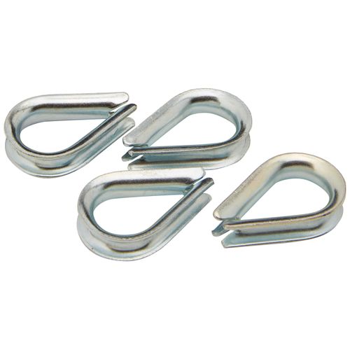 Merriway BH04221 (4 Pcs) Wire Rope Cable Thimble, BZP 6 mm (15/64 inch) - Pack of 4 Pieces