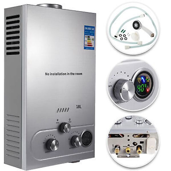 18L 5GPM Hot Water Heater Upgrade Type Propane Gas Instant Boiler w/ Shower Kit