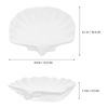 HOLIDYOYO White Ceramic Shell Soap Box with Self-Draining Design Multi-Functional Soap Dish for Bathroom and Kitchen Organization