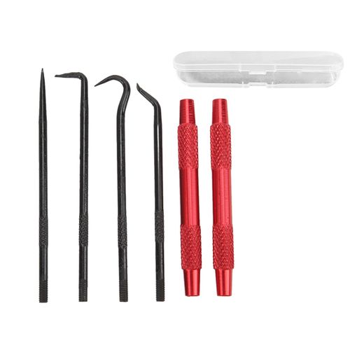 2 Sets O Ring Pick Set, Carbon Steel Car Detailing Pick Set, Easy to Grip Efficient Fast Oil Seal Puller Removal Tool for Cars