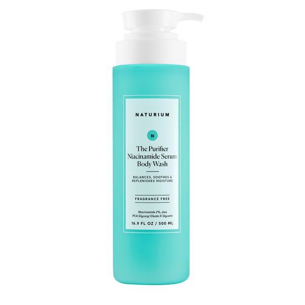 Naturium The Purifier Niacinamide Serum Body Wash, Cleansing & Hydrating Gel-Serum, Dermatologist Tested, Paraben & Cruelty Free, 16.9 oz