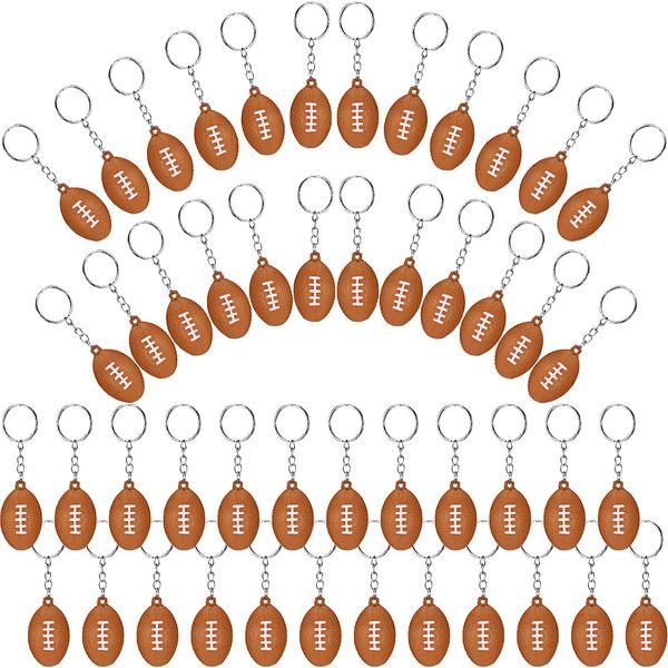 Kasyat 48 Pack Football Keychain Bulk Football Favors Mini Footballs Stress Ball Keychains for Boys and Girls Sports School Carnival Reward Football Day Football Theme Party Goodie Bag Present Fillers