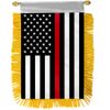 1 Dozen Thin Red Line Mini Banners 4x6in Thin Line Fire Mirror Hanging Flag