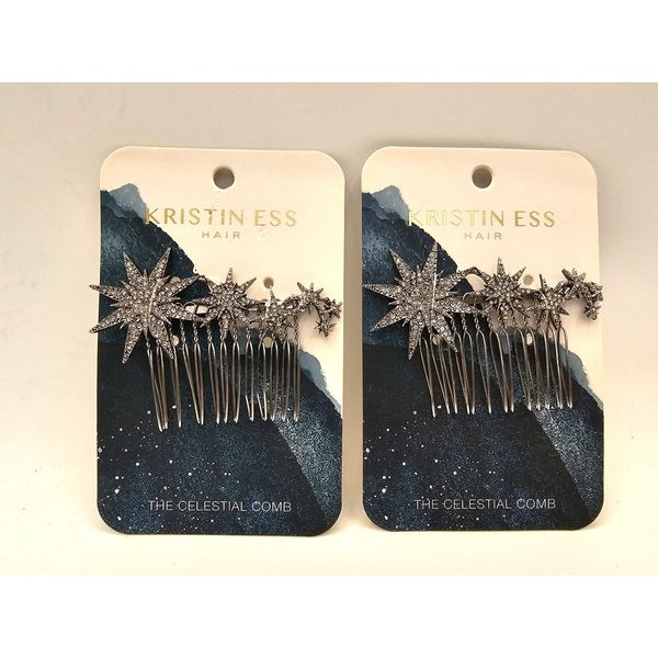 Kristin Ess Hair The Celestial Comb Silver, 1 Step accessory. 2 count, NEW!